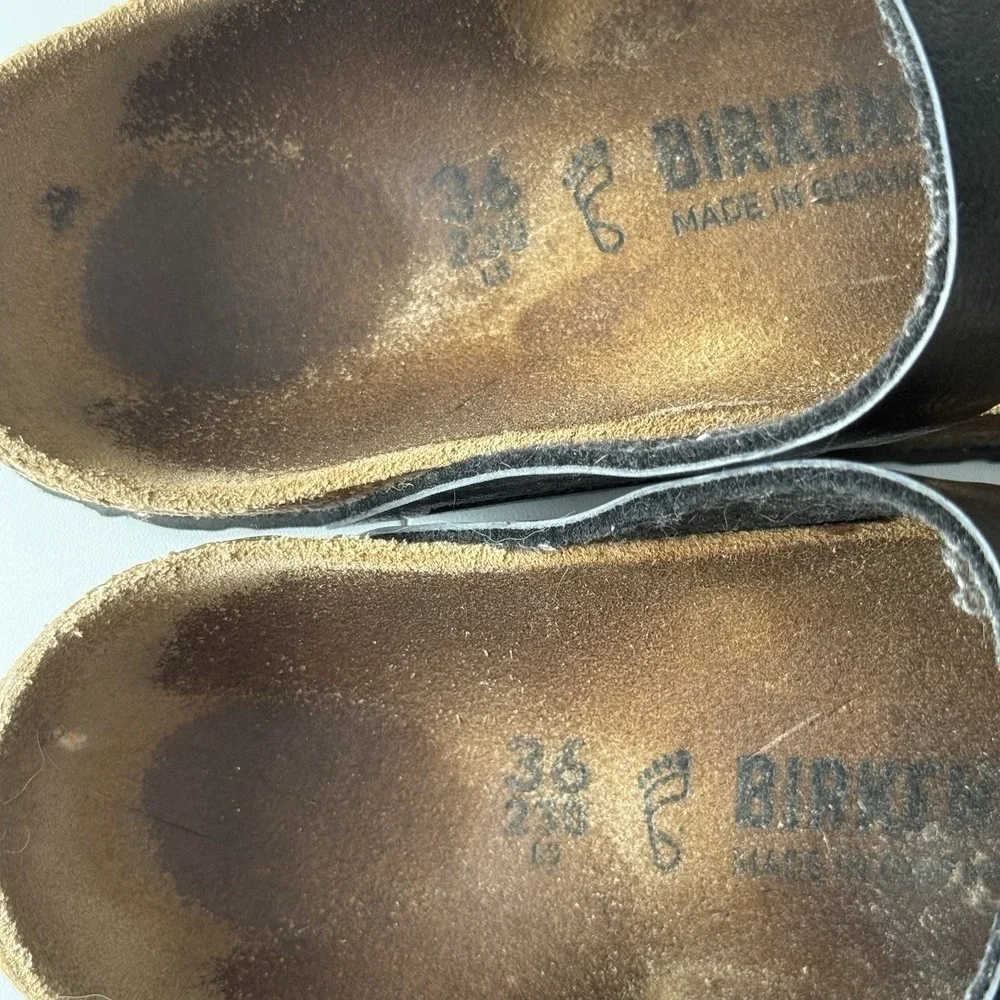 Birkenstock Gizeh‎ Birko-Flor Thong Sandal Black Leather EU 36 US 5/5.5